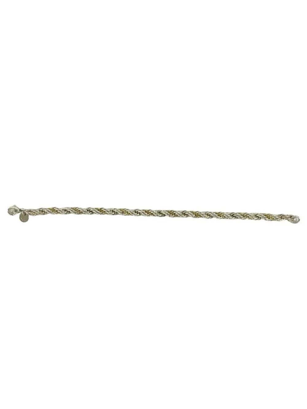 Tiffany & Co Twisted Rope Bra 925 Sterling Silver Gold 18k Bracelet